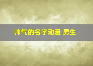 帅气的名字动漫 男生